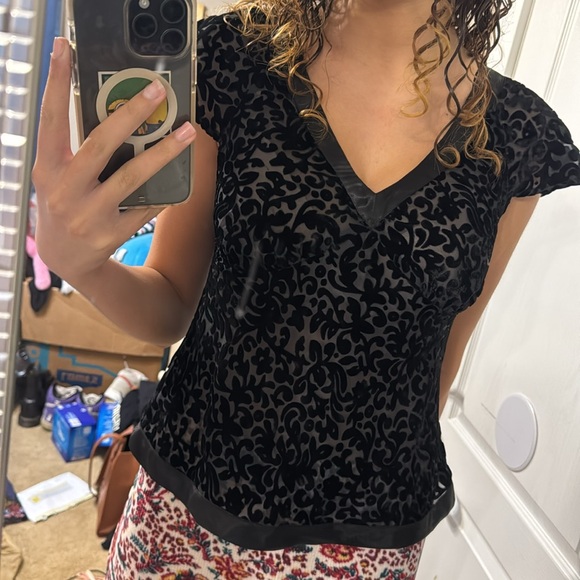 sheer burnout velvet blouse - Picture 3 of 3